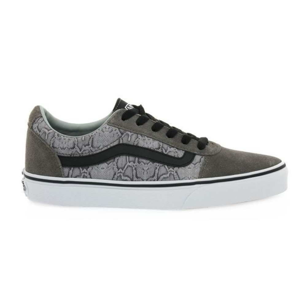 GUC Vans Grey Snakeskin Canvas Low Top Skate Sneakers Womens 8.5